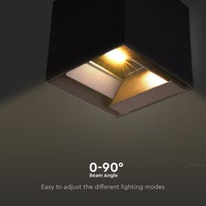Ηλιακό Φωτιστικό Τοίχου LED 9W Down Μαύρο με Ανιχνευτή Κίνησης IP65 3σε1 V-TAC 23770