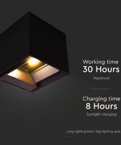 Ηλιακό Φωτιστικό Τοίχου LED 9W Down Μαύρο με Ανιχνευτή Κίνησης IP65 3σε1 V-TAC 23770