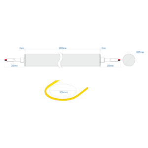 TAINIA NEON RONDO 12W IP65 24V 3000K 2M – 2-CL502001
