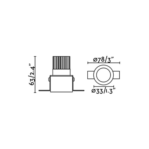 FOX BLACK 3-5W 350-500mA 2700K 25° TRIMLESS – 1-FR02101102