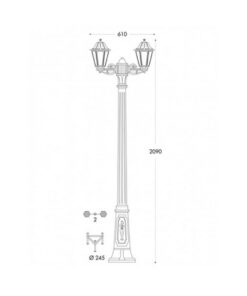GIGI BISSO/ANNA 2L BLACK ΚΟΛΩΝΑ 4000K FUMAGALLI – 1-FM193101