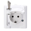 Earthed socket outlet with hinged lid and safety lock, colour: arctic white – 1-K103536008