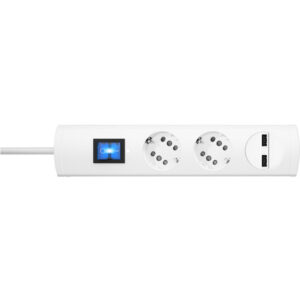 ΠΟΛΥΠΡΙΖΟ 2 ΘΕΣΕΩΝ & 2ΧUSB ΜΕ ΚΑΛ. & ΔΙΑΚ. 1.4Μ DUOVERSAL ΛΕΥΚΟ – 1-K234802007