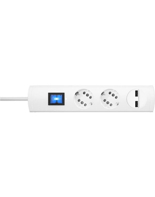 ΠΟΛΥΠΡΙΖΟ 2 ΘΕΣΕΩΝ & 2ΧUSB ΜΕ ΚΑΛ. & ΔΙΑΚ. 1.4Μ DUOVERSAL ΛΕΥΚΟ – 1-K234802007