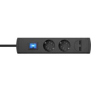 ΠΟΛΥΠΡΙΖΟ 2 ΘΕΣΕΩΝ & 2ΧUSB ΜΕ ΚΑΛ. & ΔΙΑΚ. 1.4Μ DUOVERSAL ΑΝΘΡΑΚΙ – 1-K234805000
