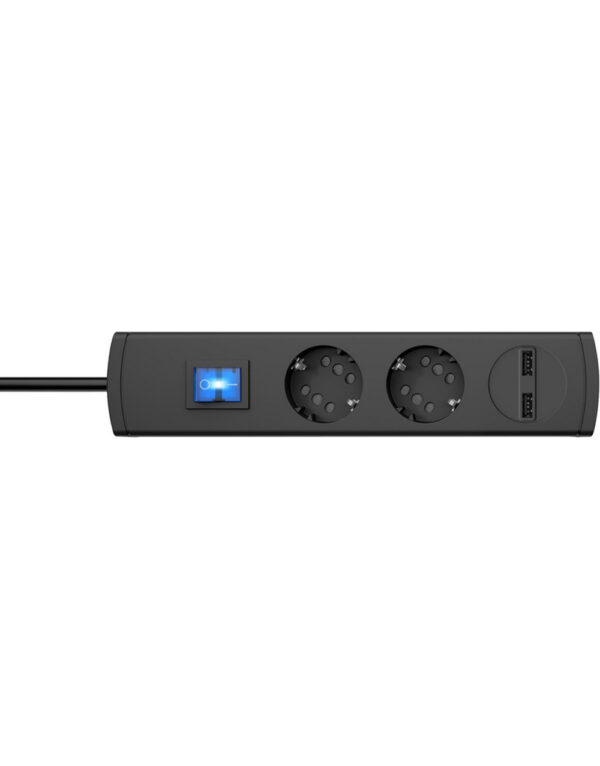 ΠΟΛΥΠΡΙΖΟ 2 ΘΕΣΕΩΝ & 2ΧUSB ΜΕ ΚΑΛ. & ΔΙΑΚ. 1.4Μ DUOVERSAL ΑΝΘΡΑΚΙ – 1-K234805000