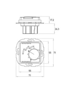 Room thermostat change-over contact, can be combined with PARIS range of switches, scope of temperature 5?C-30?C, night drop do – 1-K290402010