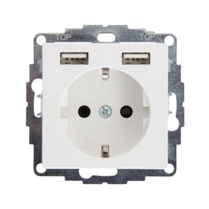 HK07 ΜΗΧ. ΣΟΥΚΟ ΠΡΟΣΤΑΣΙΑΣ & ΠΛΑΚΙΔΙΟ 2xUSB ΛΕΥΚΟ – 1-K296229004