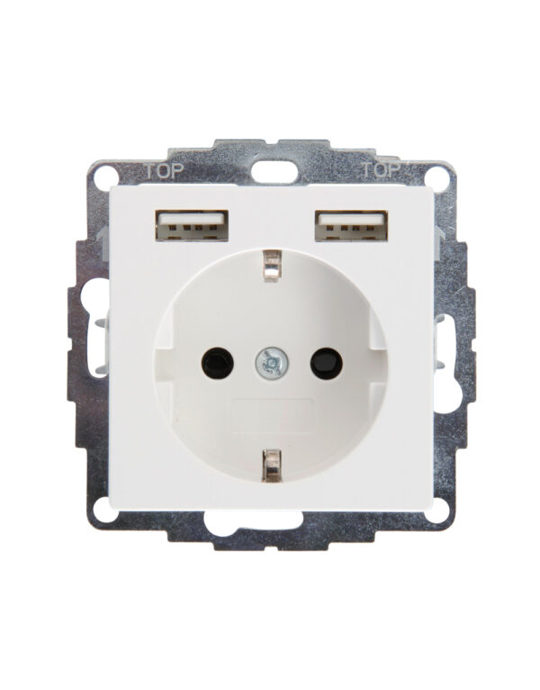 HK07 ΜΗΧ. ΣΟΥΚΟ ΠΡΟΣΤΑΣΙΑΣ & ΠΛΑΚΙΔΙΟ 2xUSB ΛΕΥΚΟ – 1-K296229004