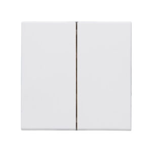 Double Rocker pad, with spring plate, for series switch, double change- over switch, double pushbutton switch, HK07, arctic-whit – 1-K490313004
