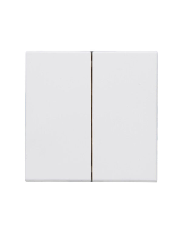 Double Rocker pad, with spring plate, for series switch, double change- over switch, double pushbutton switch, HK07, arctic-whit – 1-K490313004