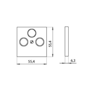 HK07 ΠΛΑΚΙΔΙΟ TV/FM/SAT ΛΕΥΚΟ – 1-K491029008