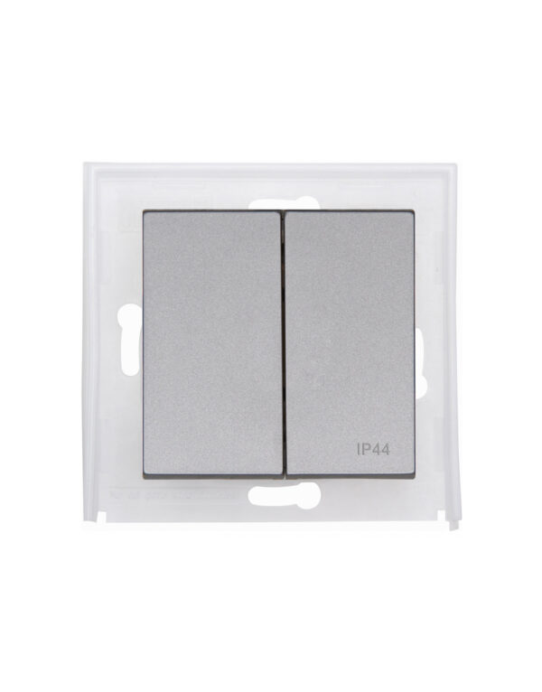 HK07 IP44 ΠΛΗΚΤΡΟ ΔΙΠΛΟ ΜΕ (ΦΛΑΤΖΑ ΣΤΕΓΑΝ.) STEEL – 1-K493647001