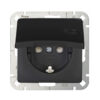 HK05 – Earthed socket outlet with hinged lid and shutter – colour: mattblack – 1-K920850000