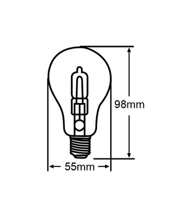 ΛΑΜΠΑ ΑΛΟΓΟΝΟΥ ΕCO30 CLASSIC A55 52W E27 2800K 220-240V 840lm 360° DIMMABLE UNIVERSE – 1-U001359