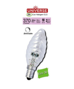 ΛΑΜΠΑ ΑΛΟΓΟΝΟΥ ΕCO30 ΚΕΡΙ ΣΤΡΙΦΤΟ C35 28W Ε14 2800K 220-240V 370lm 360° DIMMABLE UNIVERSE – 1-U001502
