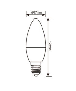 ΛΑΜΠΑ LED SMD ΚΕΡΑΚΙ C37 7W E14 4000K 220-240V 600lm/F UNIVERSE – 1-U002462