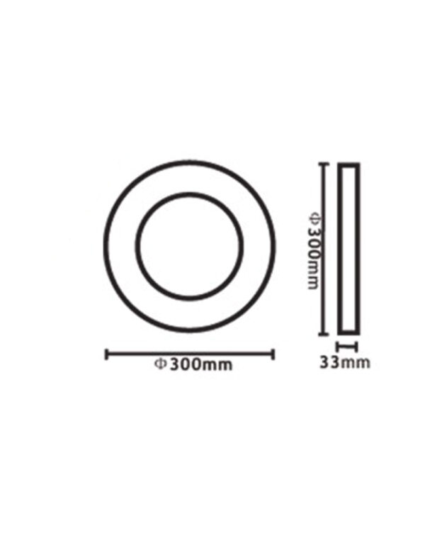 ΦΩΤΙΣΤΙΚΟ LED SLIM ΕΞΩΤΕΡΙΚΟ Φ300 24W 4000K 2160lm 120° AC85-265V ΑΛΟΥΜΙΝΙΟΥ ΛΕΥΚΟ UNIVERSE – 1-U002684