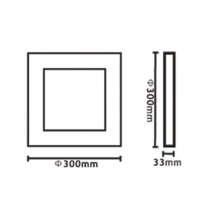 ΦΩΤΙΣΤΙΚΟ LED SLIM ΕΞΩΤΕΡΙΚΟ 300×300 24W 4000K 2160lm 120° AC85-265V ΑΛΟΥΜΙΝΙΟΥ ΛΕΥΚΟ UNIVERSE – 1-U002691