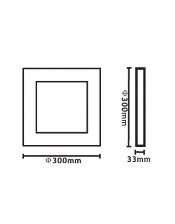 ΦΩΤΙΣΤΙΚΟ LED SLIM ΕΞΩΤΕΡΙΚΟ 300×300 24W 4000K 2160lm 120° AC85-265V ΑΛΟΥΜΙΝΙΟΥ ΛΕΥΚΟ UNIVERSE – 1-U002691