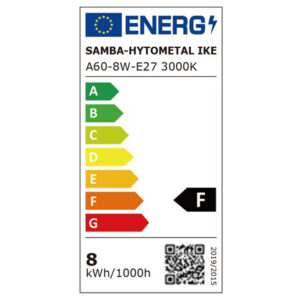 ΛΑΜΠΑ LED SMD Α60 8W E27 3000K 220-240V 806lm/F UNIVERSE – 1-U003131