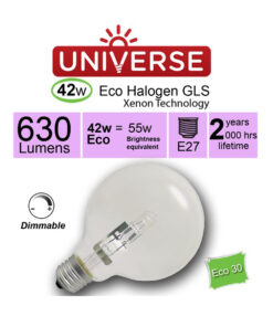 ΛΑΜΠΑ ΑΛΟΓΟΝΟΥ ΕCO30 ΣΦΑΙΡΑ G95 52W E27 2800K 220-240V 840lm 360° DIMMABLE UNIVERSE – 1-U003377
