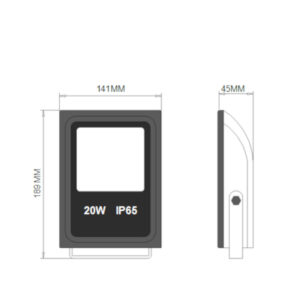 ΠΡΟΒΟΛΕΑΣ LED SMD 20W 6400K 85-265V 2000lm 120° IP65 ΜΑΥΡΟΣ UNIVERSE – 1-U003469