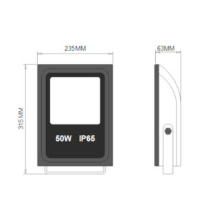 ΠΡΟΒΟΛΕΑΣ LED SMD 50W 3000K 100-265V 5000lm 120° IP65 ΜΑΥΡΟΣ UNIVERSE – 1-U004091