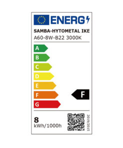 ΛΑΜΠΑ LED SMD Α60 8W Β22 3000K 220-240V 806lm/F UNIVERSE – 1-U004589