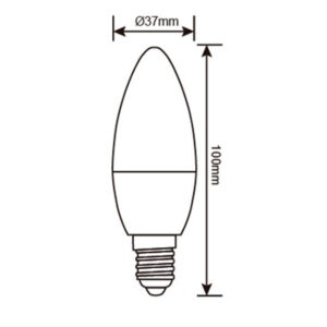 ΛΑΜΠΑ LED SMD ΚΕΡΑΚΙ C37 7W E14 6500K 220-240V 640lm UNIVERSE – 1-U004633