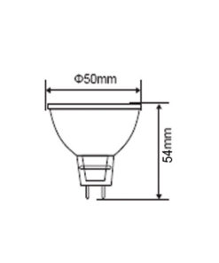 ΛΑΜΠΑ LED MR16 GU5,3 6W 4000K 12V-AC/DC 500lm 100° UNIVERSE – 1-U004824