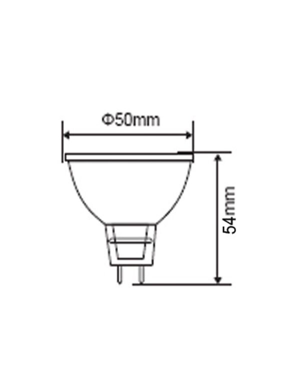 ΛΑΜΠΑ LED MR16 GU5,3 6W 4000K 12V-AC/DC 500lm 100° UNIVERSE – 1-U004824