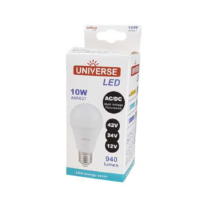 ΛΑΜΠΑ LED SMD Α60 10W E27 3000K 12-24-42VAC/DC 880lm/F UNIVERSE – 1-U005197
