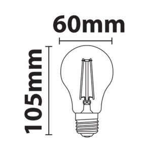 ΛΑΜΠΑ LED CROSS FILAMENT ΓΑΛΑΚΤΕΡΗ Α60 7,5W B22 2700K 220-240V 806lm 360° DIMMABLE UNIVERSE – 1-U005395