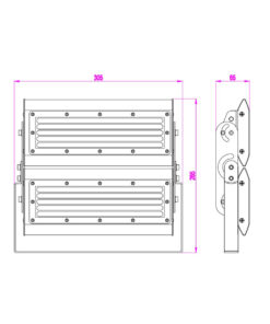 ΠΡΟΒΟΛΕΑΣ LED 100W PROFESSIONAL MODULAR SMD DOB 5000K 220-240V 10000lm 120°x60° IP65 ΑΝΘΡΑΚΙ UNIVERSE – 1-U006231