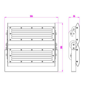 ΠΡΟΒΟΛΕΑΣ LED 100W PROFESSIONAL MODULAR SMD DOB 5000K 220-240V 10000lm 120°x60° IP65 ΑΝΘΡΑΚΙ UNIVERSE – 1-U006231