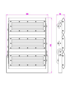 ΠΡΟΒΟΛΕΑΣ LED 150W PROFESSIONAL MODULAR SMD DOB 5000K 220-240V 15000lm 120°x60° IP65 ΑΝΘΡΑΚΙ UNIVERSE – 1-U006248