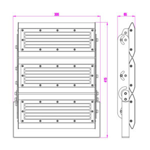 ΠΡΟΒΟΛΕΑΣ LED 150W PROFESSIONAL MODULAR SMD DOB 5000K 220-240V 15000lm 120°x60° IP65 ΑΝΘΡΑΚΙ UNIVERSE – 1-U006248