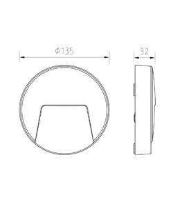 ΦΩΤΙΣΤΙΚΟ ΑΠΛΙΚΑ LED SLIM Φ135Χ32mm 3W 3000K 100lm IP65 ΠΛΑΣΤΙΚΟ ΓΚΡΙ SEASIDE UNIVERSE – 1-U006293