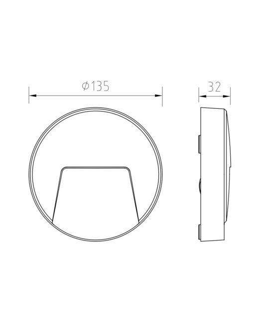 ΦΩΤΙΣΤΙΚΟ ΑΠΛΙΚΑ LED SLIM Φ135Χ32mm 3W 3000K 100lm IP65 ΠΛΑΣΤΙΚΟ ΓΚΡΙ SEASIDE UNIVERSE – 1-U006293