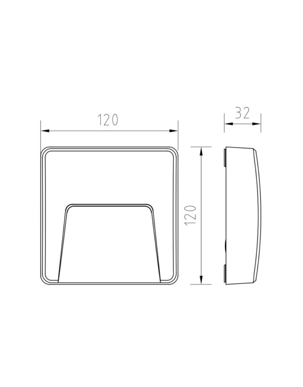 ΦΩΤΙΣΤΙΚΟ ΑΠΛΙΚΑ LED SLIM 120Χ120Χ32mm 3W 3000K 100lm IP65 ΠΛΑΣΤΙΚΟ ΓΚΡΙ SEASIDE UNIVERSE – 1-U006309