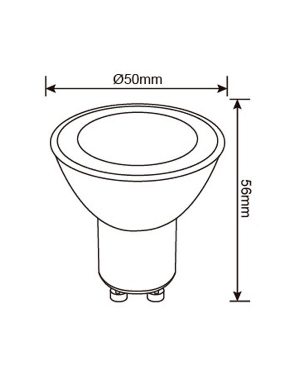 ΛΑΜΠΑ LED SMD MR16 GU10 5W 3000K 220-240V 100° 450lm UNIVERSE – 1-U006620