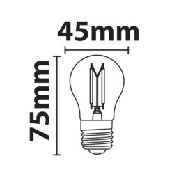 ΛΑΜΠΑ LED CROSS FILAMENT ΔΙΑΦΑΝΗ G45 4W E27 2700K 220-240V 470lm 360° UNIVERSE – 1-U007122