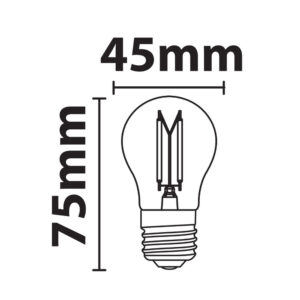 ΛΑΜΠΑ LED CROSS FILAMENT ΔΙΑΦΑΝΗ G45 4W E27 2700K 220-240V 470lm 360° UNIVERSE – 1-U007122