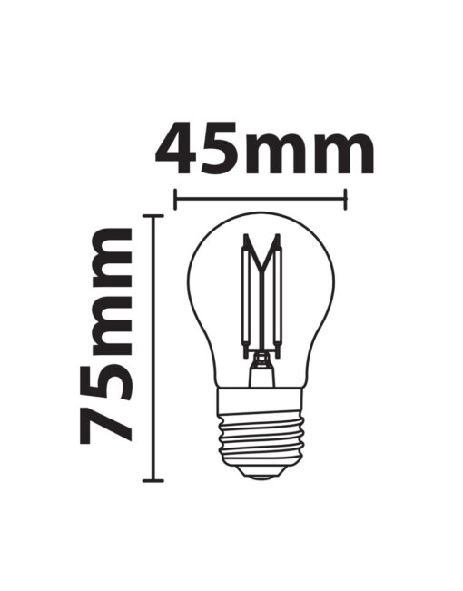 ΛΑΜΠΑ LED CROSS FILAMENT ΔΙΑΦΑΝΗ G45 4W E27 2700K 220-240V 470lm 360° UNIVERSE – 1-U007122