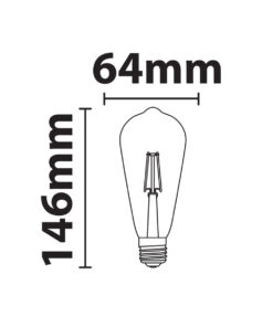 ΛΑΜΠΑ LED CROSS FILAMENT ΜΕΛΙ ST64 7W E27 2200K 220-240V 806lm 360° DIMMABLE UNIVRSE – 1-U007207