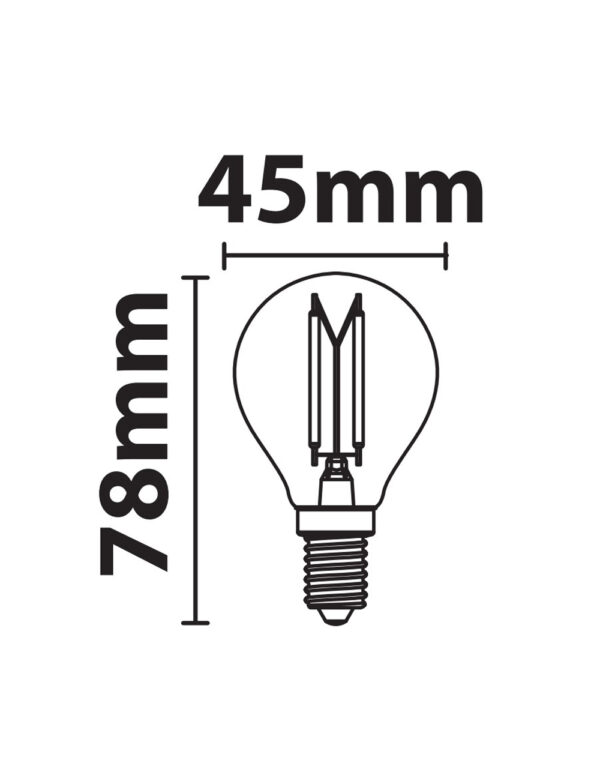 ΛΑΜΠΑ LED CROSS FILAMENT ΑΝΕΣΤΡΑΜΜΕΝΟΥ ΚΑΘΡΕΠΤΟΥ G45 4W Ε14 2700K 220-240V 470lm 360° DIMMABLE UNIVERSE – 1-U007221