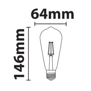 ΛΑΜΠΑ LED SPIRAL FILAMENT ΜΕΛΙ ST64 4W E27 2200K 220-240V 300lm 360° DIMMABLE UNIVRSE – 1-U007238