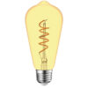 ΛΑΜΠΑ LED SPIRAL FILAMENT ΜΕΛΙ ST64 4W E27 2200K 220-240V 300lm 360° DIMMABLE UNIVRSE – 1-U007238