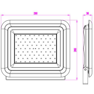 ΠΡΟΒΟΛΕΑΣ LED SMD DOB 100W 5000K 220-240V  9000lm 120° IP65 ΑΝΘΡΑΚΙ UNIVERSE – 1-U007320
